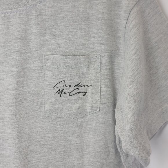 Cardin McCoy Heather Gray Short Sleeve Shirt (Size M) Old Dirt Road w/ Jeep - Picture 4 of 6